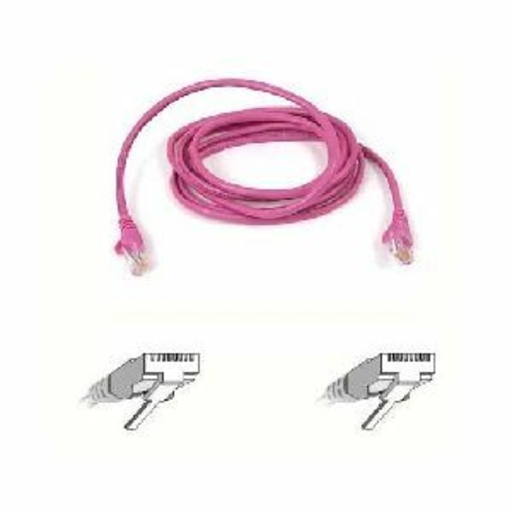 Belkin Cat5e Patch Cable - RJ-45 Male - RJ-45 Male - 5ft - Pink MPN:A3L791-05-PNK