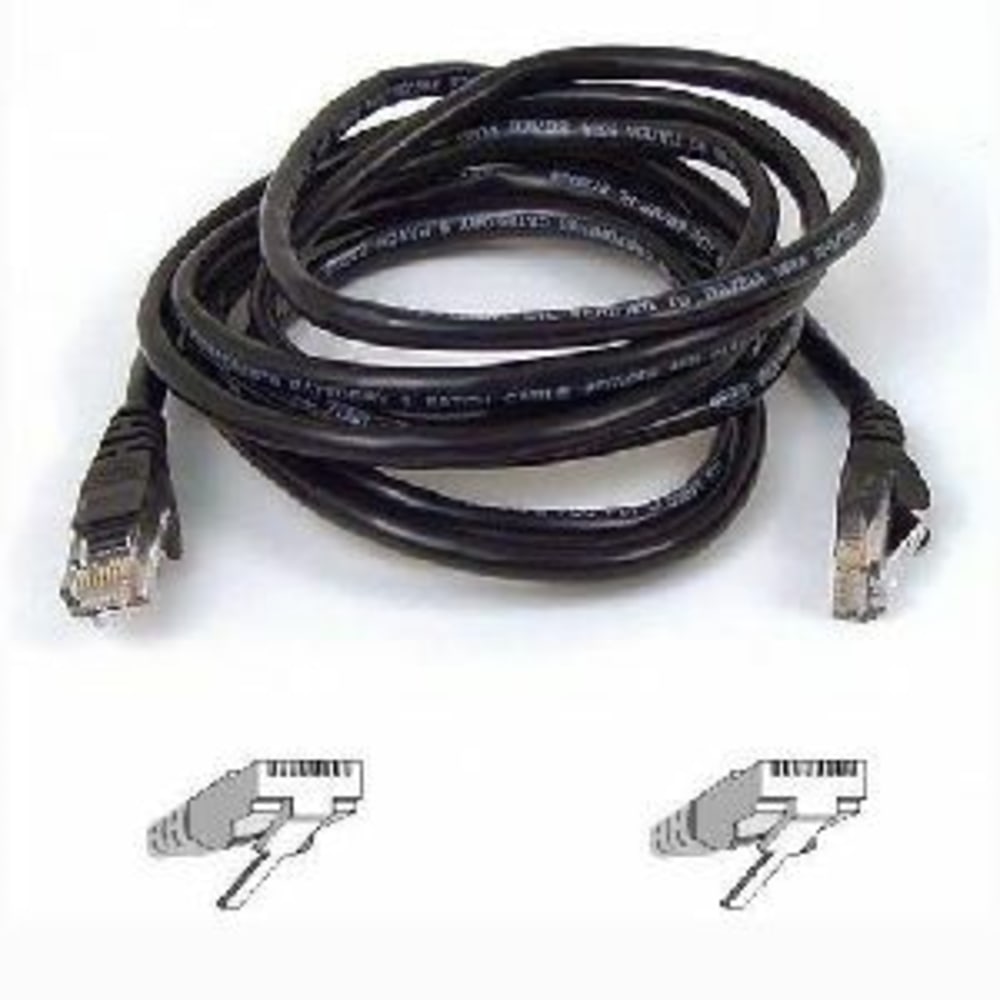 Belkin Cat. 5E UTP Patch Cable - RJ-45 Male - RJ-45 Male - 6in - Black MPN:A3L791-06IN-BLK