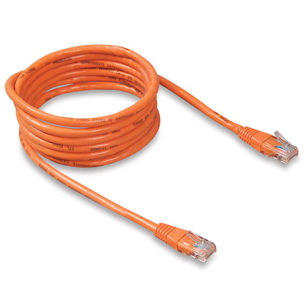 Belkin - Patch cable - RJ-45 (M) to RJ-45 (M) - 9 ft - UTP - CAT 5e - orange - for Omniview SMB 1x16, SMB 1x8; OmniView SMB CAT5 KVM Switch MPN:A3L791-09-ORG