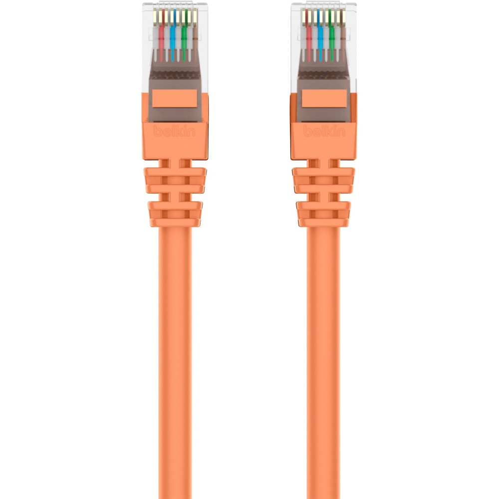 Belkin Cat5e Patch Cable - RJ-45 Male Network - RJ-45 Male Network - 10ft - Orange MPN:A3L791-10-ORG-S