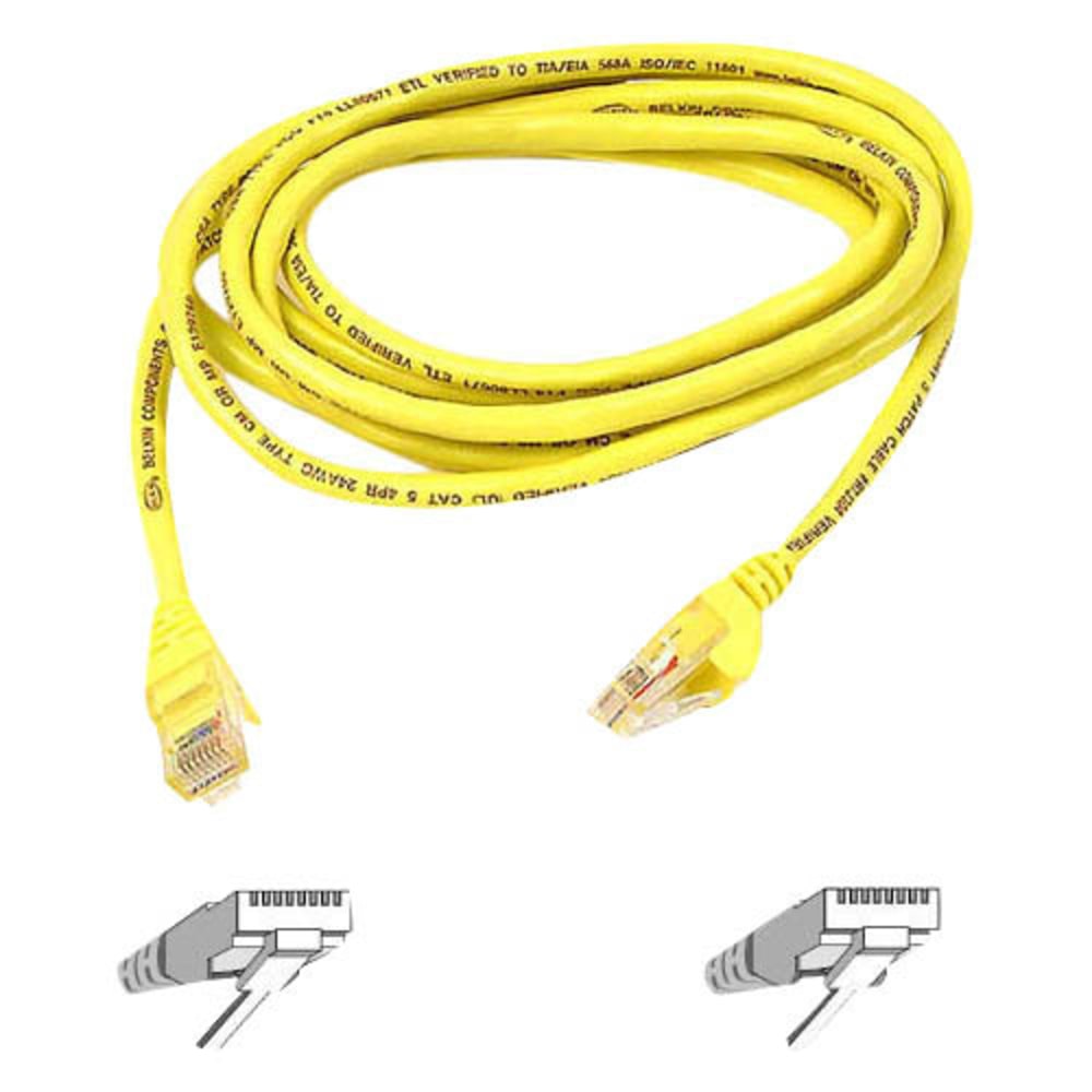 Belkin Cat5e Cable - RJ-45 Male - RJ-45 Male - 15ft - Yellow MPN:A3L791-15-YLW