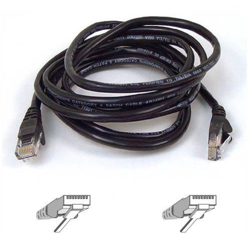 Belkin Cat5e Patch Cable - RJ-45 Male Network - RJ-45 Male Network - 25ft - Black MPN:A3L791-25-BLK