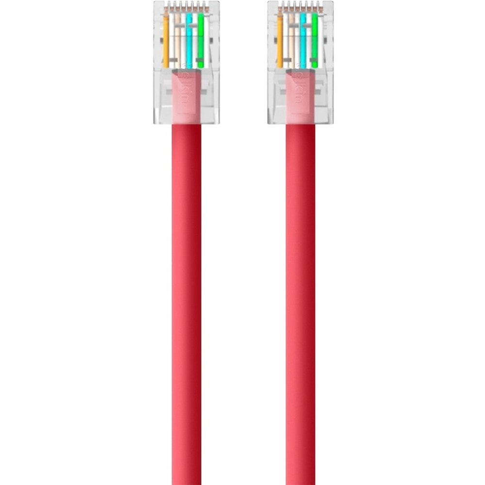 Belkin Cat5e Patch Cable - RJ-45 Male Network - RJ-45 Male Network - 25ft - Red MPN:A3L791-25-RED