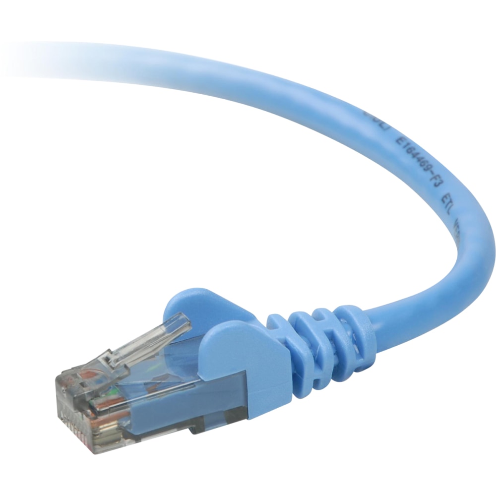 Belkin 2ft Copper Cat6 Cable - 24 AWG Wires - Blue - RJ-45 Male - RJ-45 Male - 2ft - Blue MPN:A3L980-02-BLU-S
