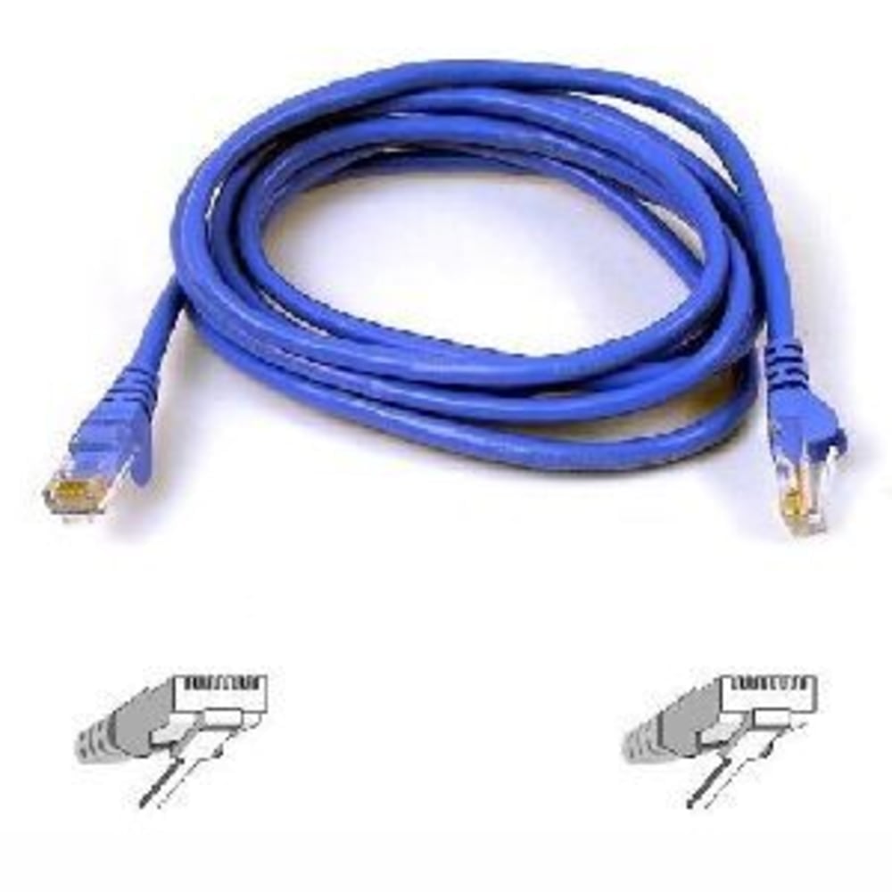 Belkin 9ft Cat6 Snagless Molded Networking Cable - Ethernet - RJ45 550mhz - Blue - patch cable - RJ-45 Male - RJ-45 Male - 9ft - Blue MPN:A3L980-09-BLU-S