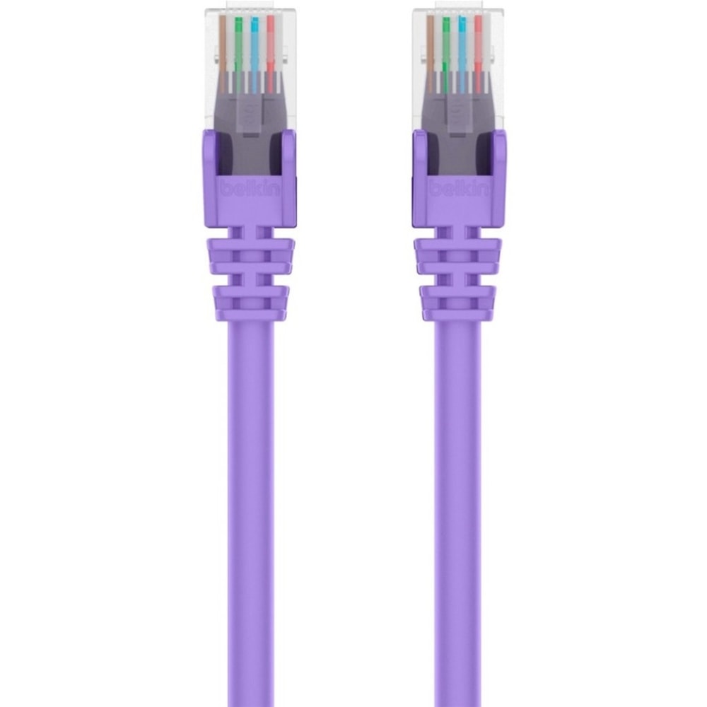 Belkin CAT6 Ethernet Patch Cable Snagless, RJ45, M/M - 15 ft Category 6 Network Cable - 24 AWG - Purple MPN:A3L980-15-PUR-S