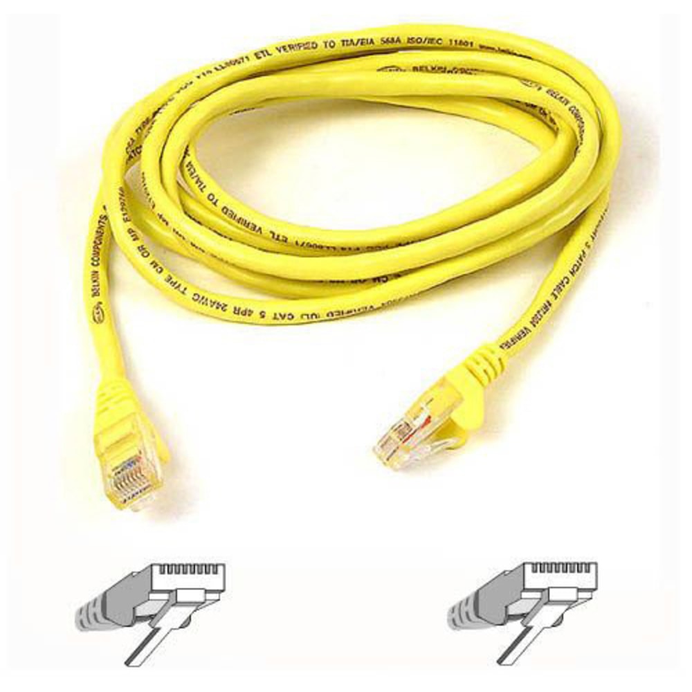 Belkin Cat6 UTP Patch Cable - RJ-45 Male - RJ-45 Male - 25ft - Yellow MPN:A3L980-25-YLW-S