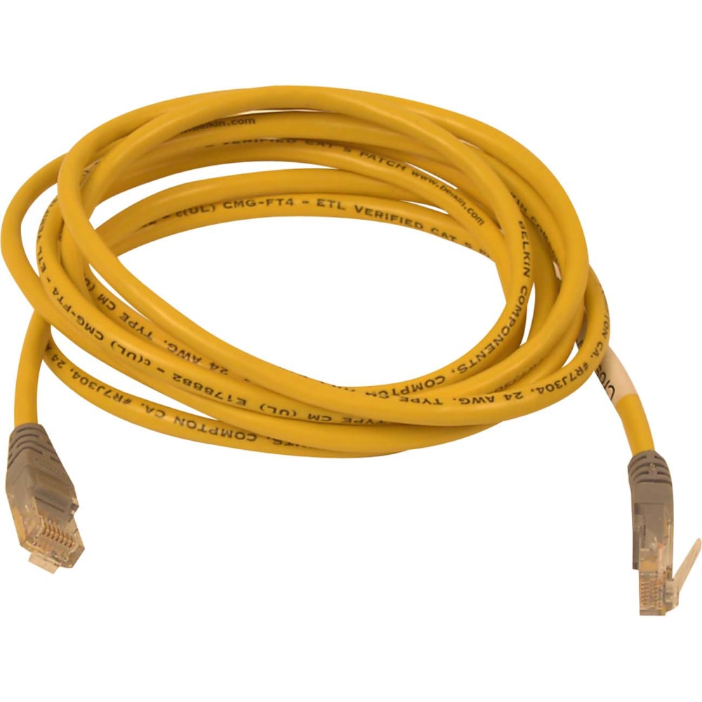 Belkin - Crossover cable - RJ-45 (M) to RJ-45 (M) - 3 ft - UTP - CAT 5e - molded - yellow MPN:A3X126-03-YLW-M
