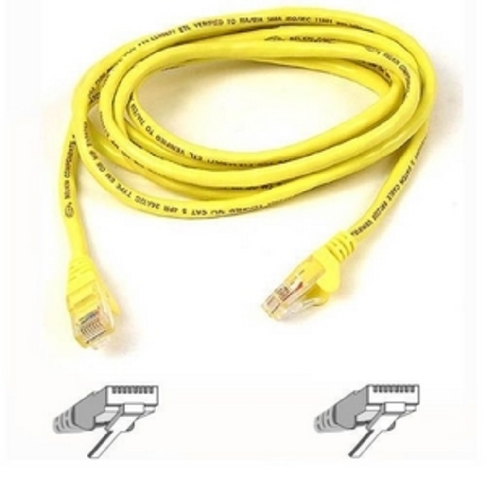 Belkin Cat5e Patch Cable - RJ-45 Male - RJ-45 Male - 6ft - Yellow, A3X12606YLW MPN:A3X126-06-YLW
