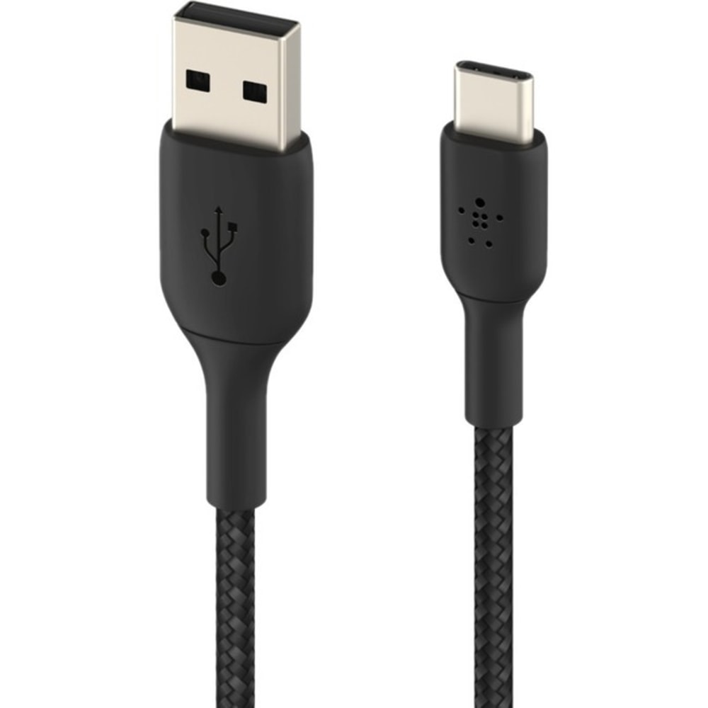 Belkin BoostCharge Braided USB-C to USB-A Cable (2 meter/6.6 foot, Black) - 6.6 ft USB/USB-C Data Transfer Cable - CAB002BT2MBK MPN:CAB002BT2MBK
