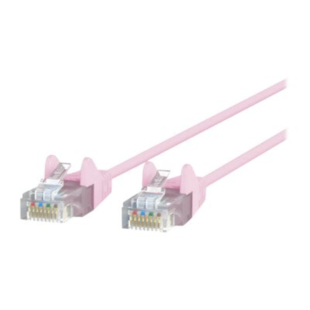 Belkin Slim - Patch cable - RJ-45 (M) to RJ-45 (M) - 7 ft - UTP - CAT 6 - molded, snagless - pink MPN:CE001B07-PNK-S