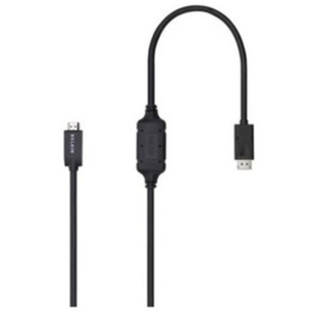Belkin DisplayPort to HDMI Cable - 2m/6.6ft - 4K - M/M - Black - DisplayPort Male Digital Audio/Video, HDMI Male Digital Audio/Video - 6ft MPN:F2CD001B06-E