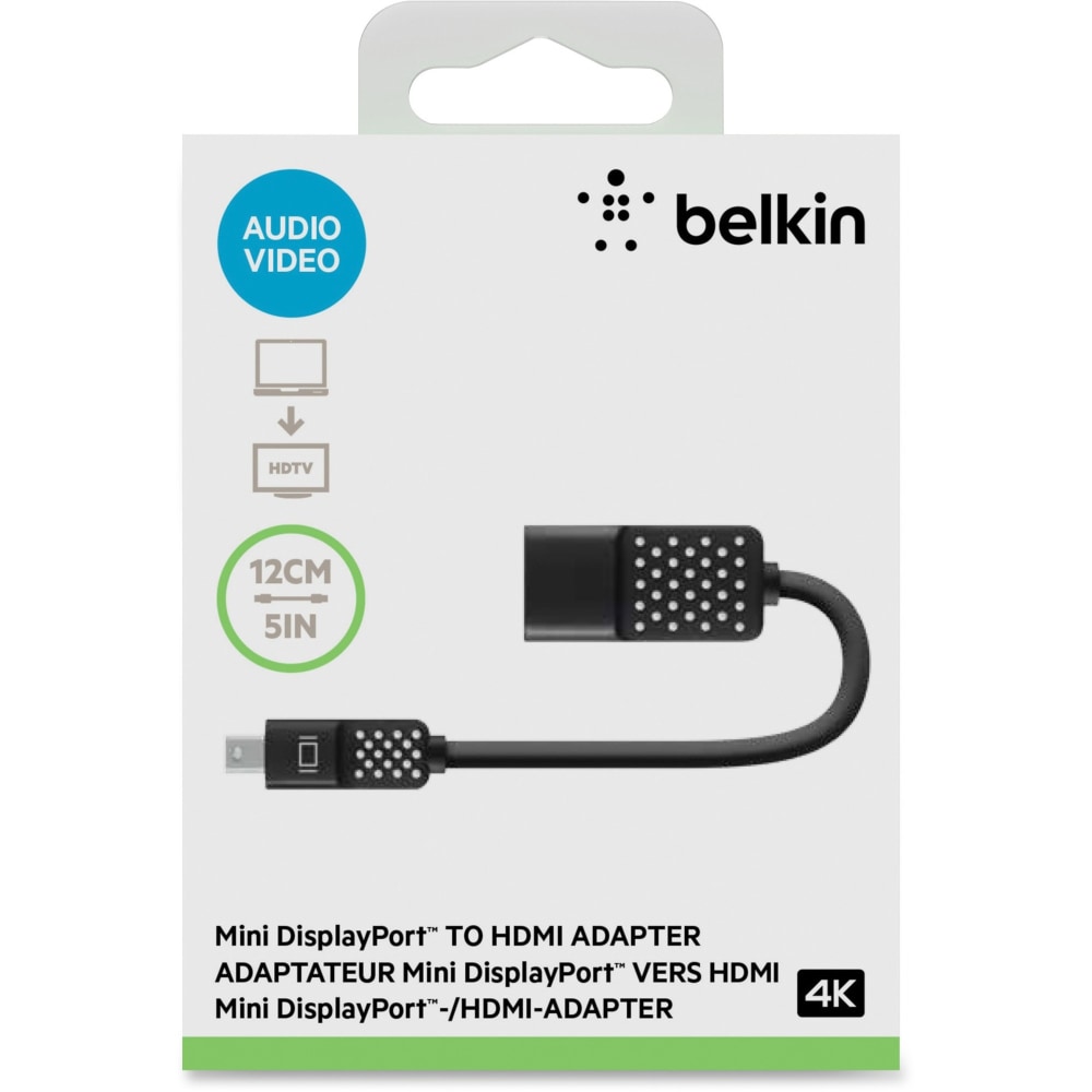 Belkin Mini DisplayPort to HDMI Adapter, 4K - HDMI/Mini DisplayPort A/V Cable - F2CD079BT MPN:F2CD079BT