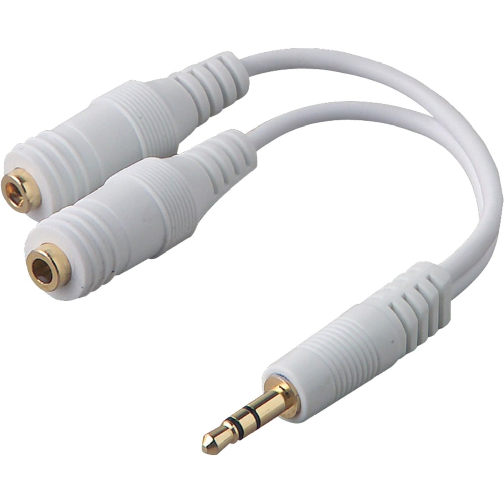 Belkin Speaker and Headphone Splitter - Mini-phone Male, Mini-phone Female - 6in - White MPN:F8V234-WHT