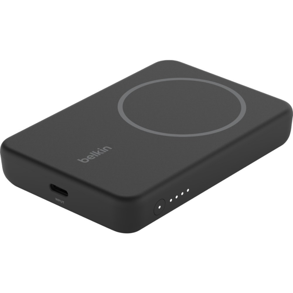 Belkin BoostCharge Magnetic Wireless Power Bank 5K + Stand - For iPhone 13 Pro, iPhone 12 - 5000 mAh - Black MPN:BPD004BTBK