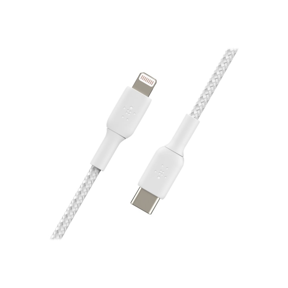 Belkin Braided USB-C to Lightning Cable (2m/6.6ft, White) - 6.60 ft Lightning/USB-C Data Transfer Cable - CAA004BT2MWH MPN:CAA004BT2MWH
