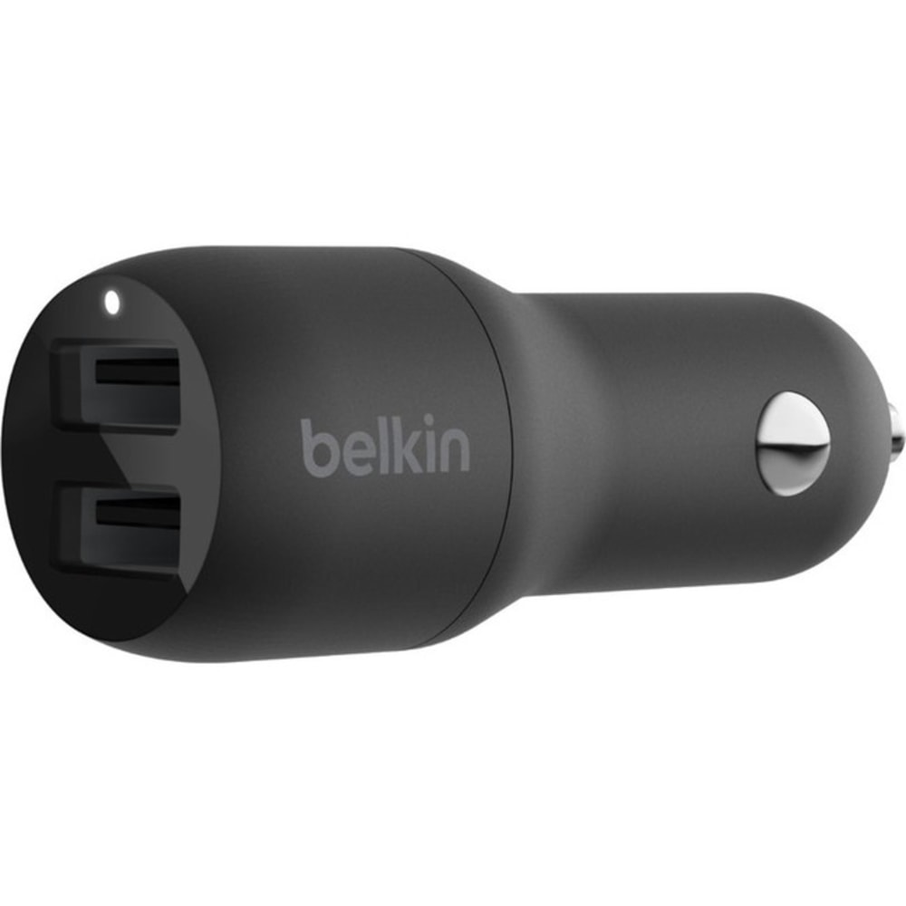 Belkin 24-Watt, Dual USB Car Charger, USB-A, Black MPN:CCB001BTBK