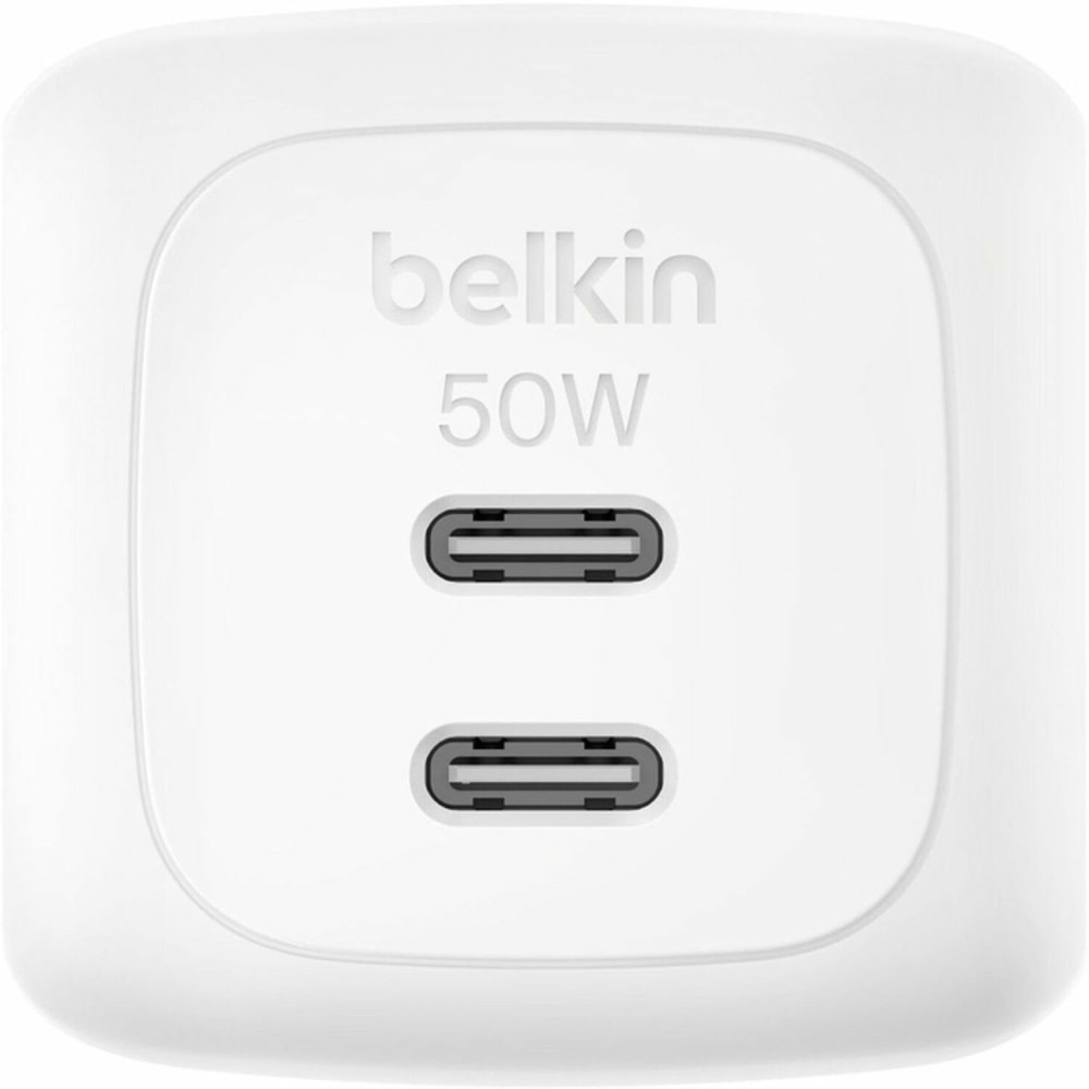 Belkin 50W Portable 2-Port USB-C Wall Charger - 2xUSB-C - Foldable Prongs - Power Adapter - White - 50 W - White MPN:WCH019DQWH