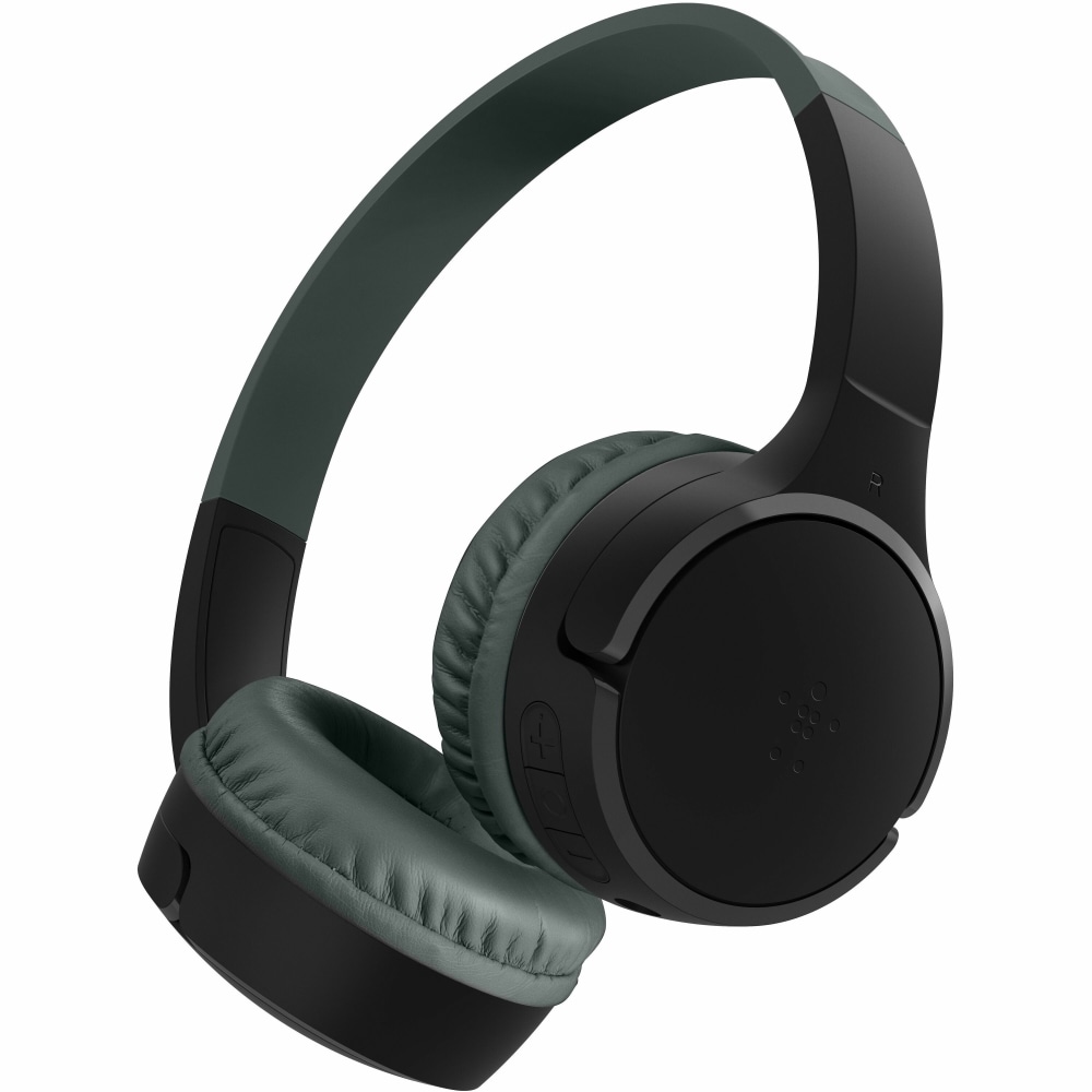 Belkin Wireless Bluetooth On-Ear Headphones for Kids w/ Mic, 85dB Limit, w/ USB-C Cable, Headset, Black MPN:AUD002BTBKV3