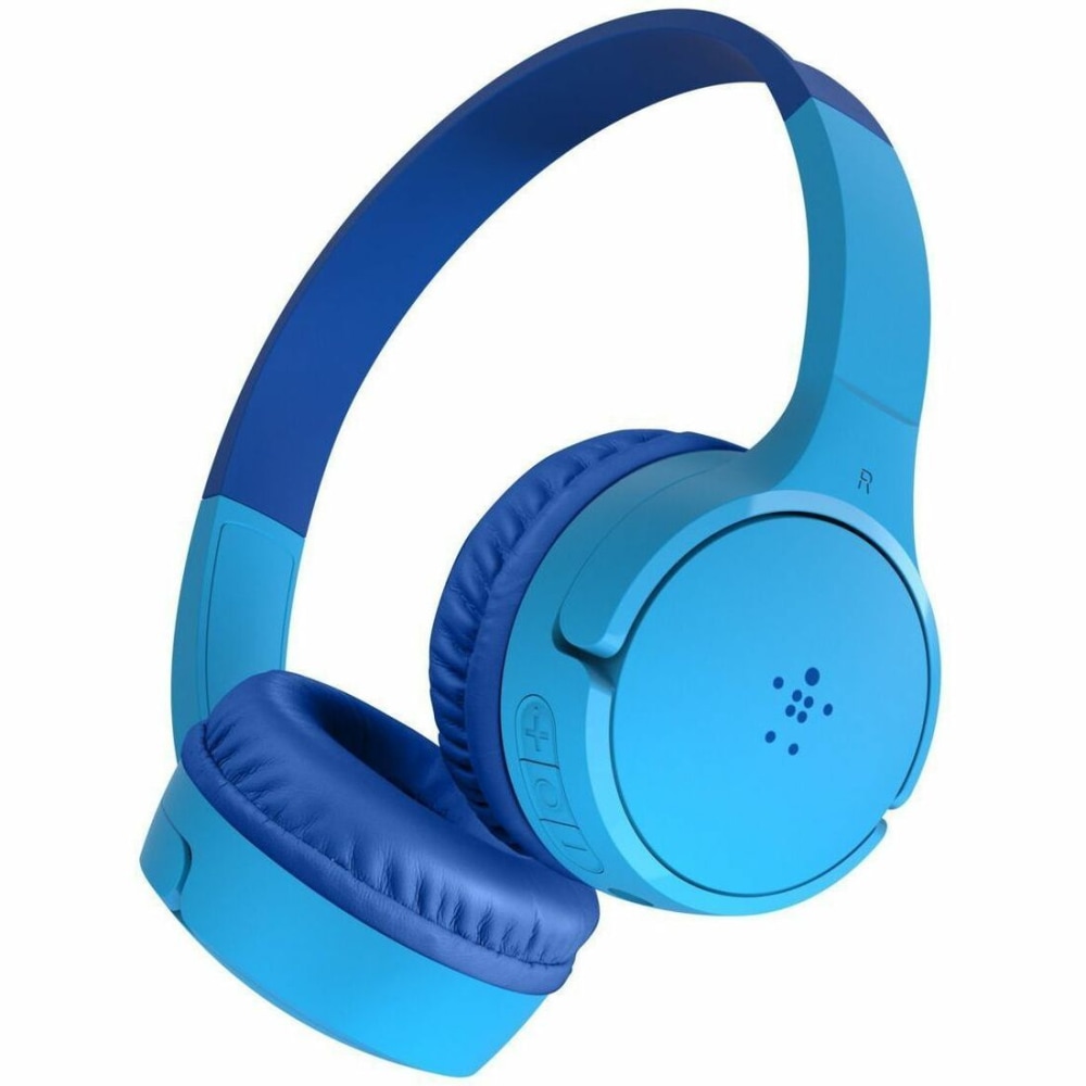 Belkin Wireless Bluetooth On-Ear Headphones for Kids w/ Mic, 85dB Limit, w/ USB-C Cable, Headset, Blue MPN:AUD002BTBLV3