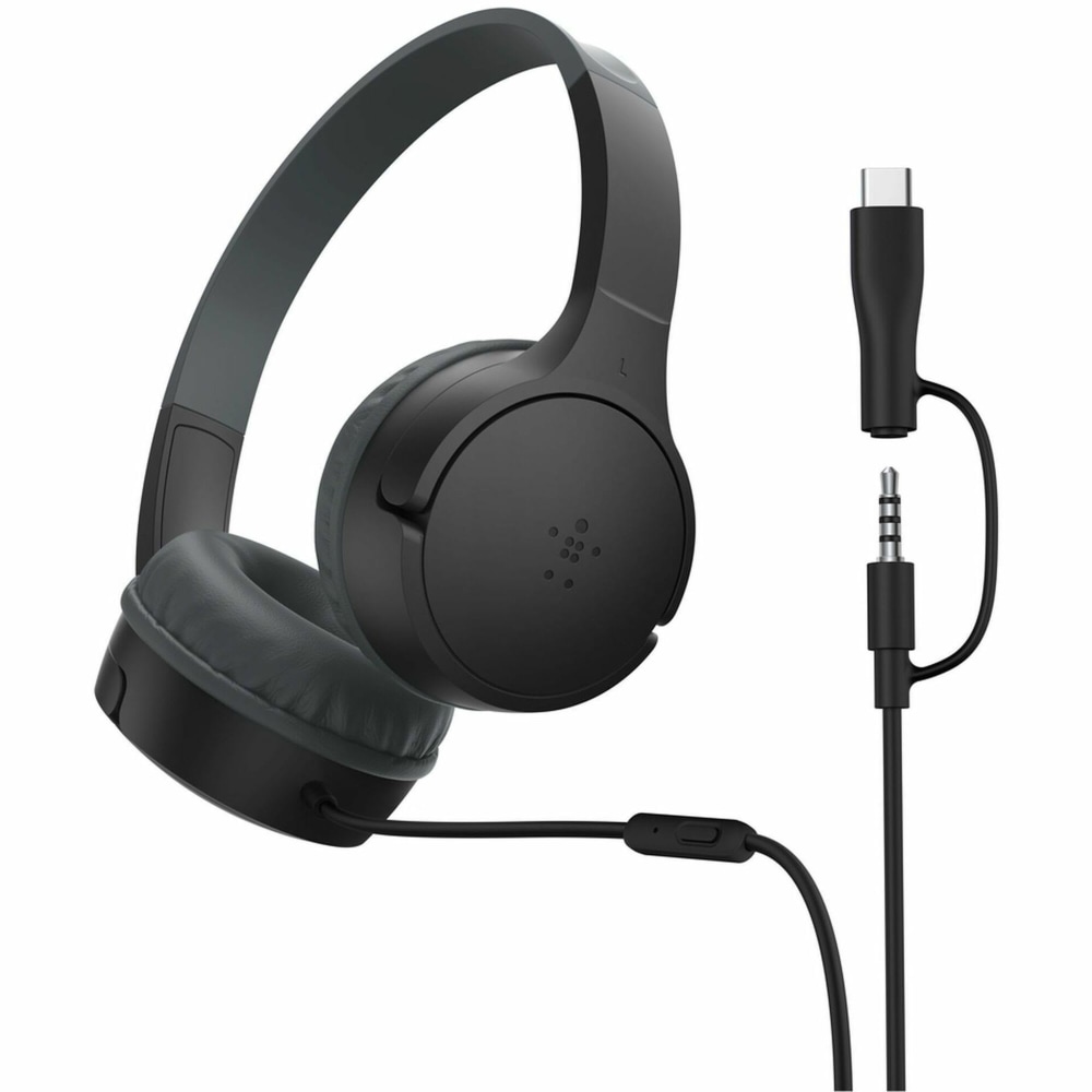 Belkin SoundForm Mini Wired On-Ear Headphones for Kids, Black MPN:AUD010FQBK