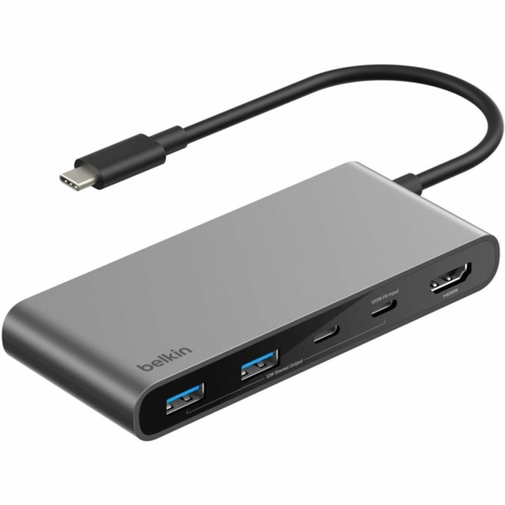 Belkin 7-Port USB-C Hub, USB-C to, 2xUSB-A, 2xUSB-C, 1x4K HDMI, 1xSD + 1xMicroSD Reader, Black, AVC023FQSGY MPN:AVC023FQSGY