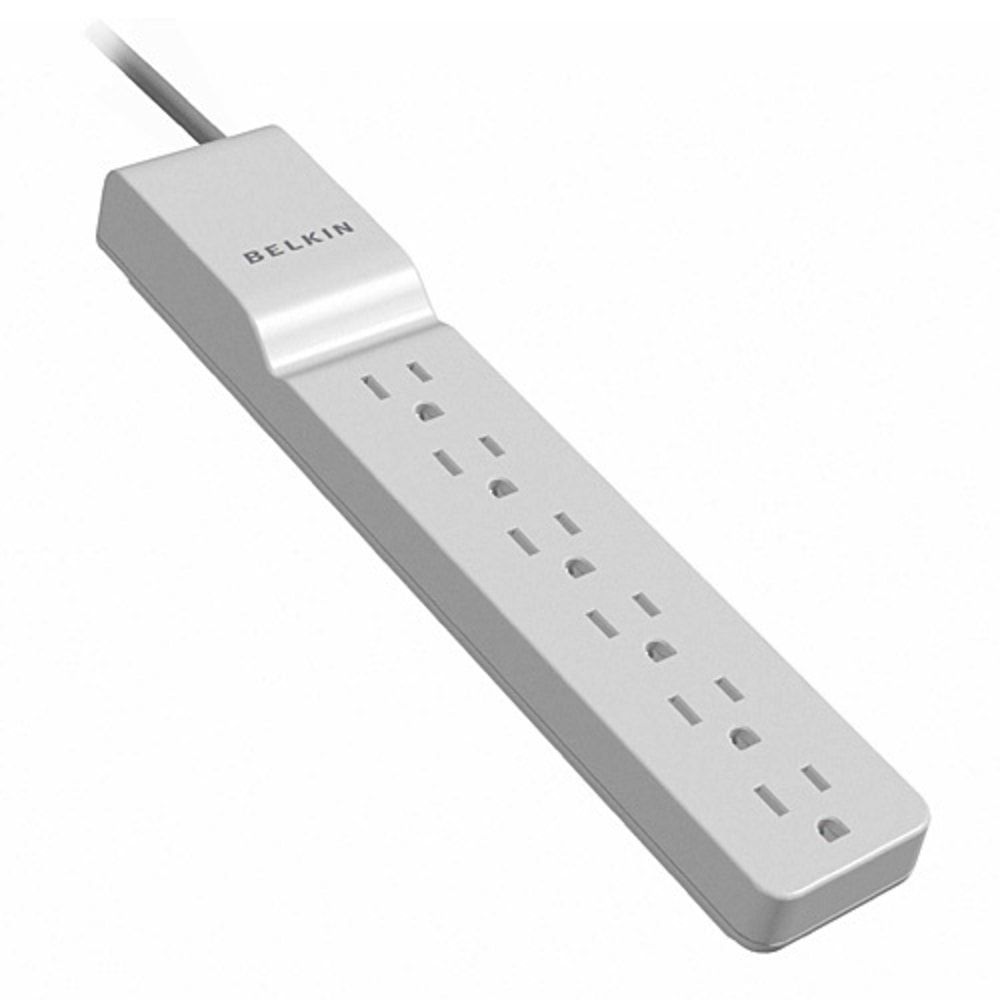 Belkin 6-Outlet Home and Office Surge Protector - 4 foot cord - Black - 720 Joule - 6x NEMA 5-15R - 1875 VA - 720 J - 125 V AC Input - 125 V AC Output MPN:BE106000-04-BLK