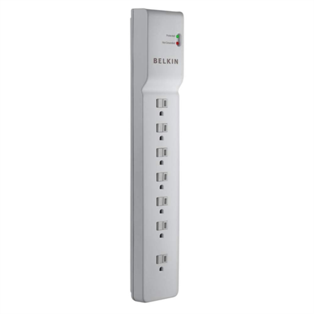 Belkin 7-Outlet Commercial Power Strip Surge Protector with 7ft Power Cord - 750 Joules - Receptacles: 7 x NEMA 5-15R - 750J MPN:BE107000-07-CM