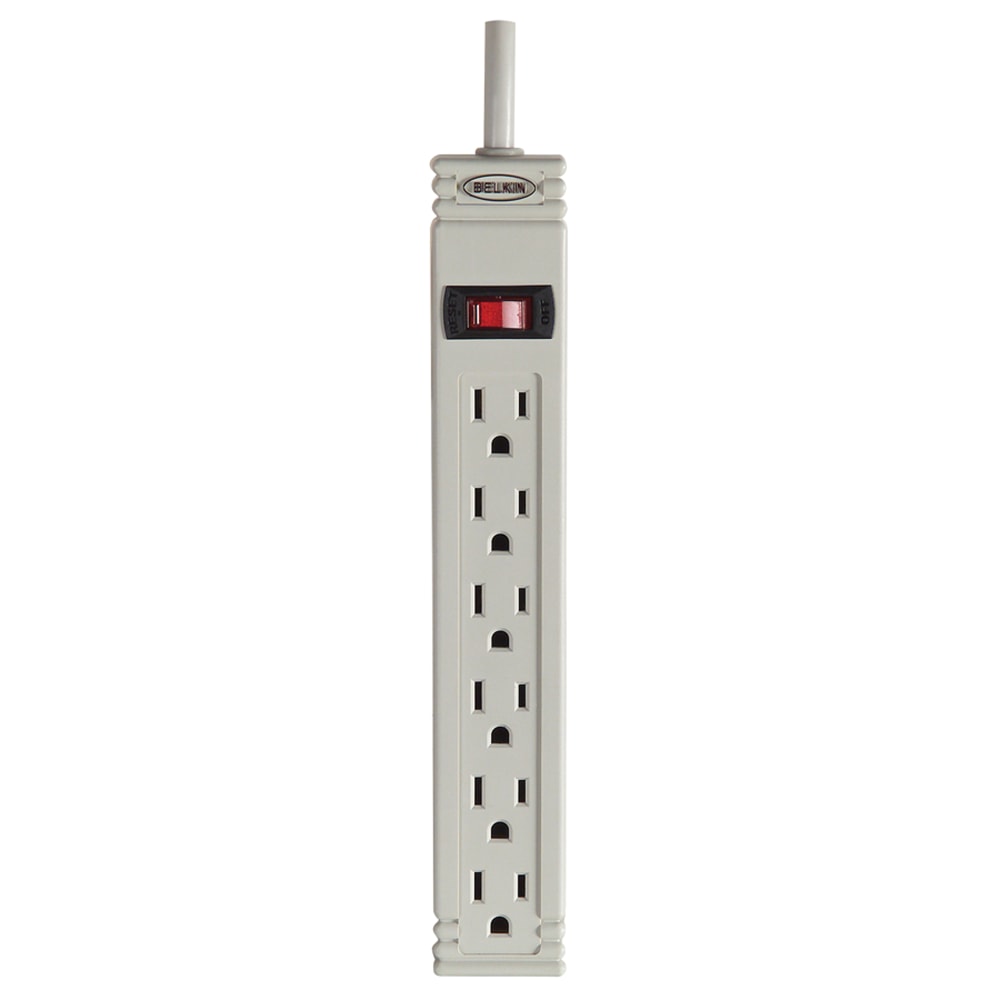 Belkin Surge Protector, 6 Outlets, 3ft Cord, 300 Joules, White MPN:F5C047