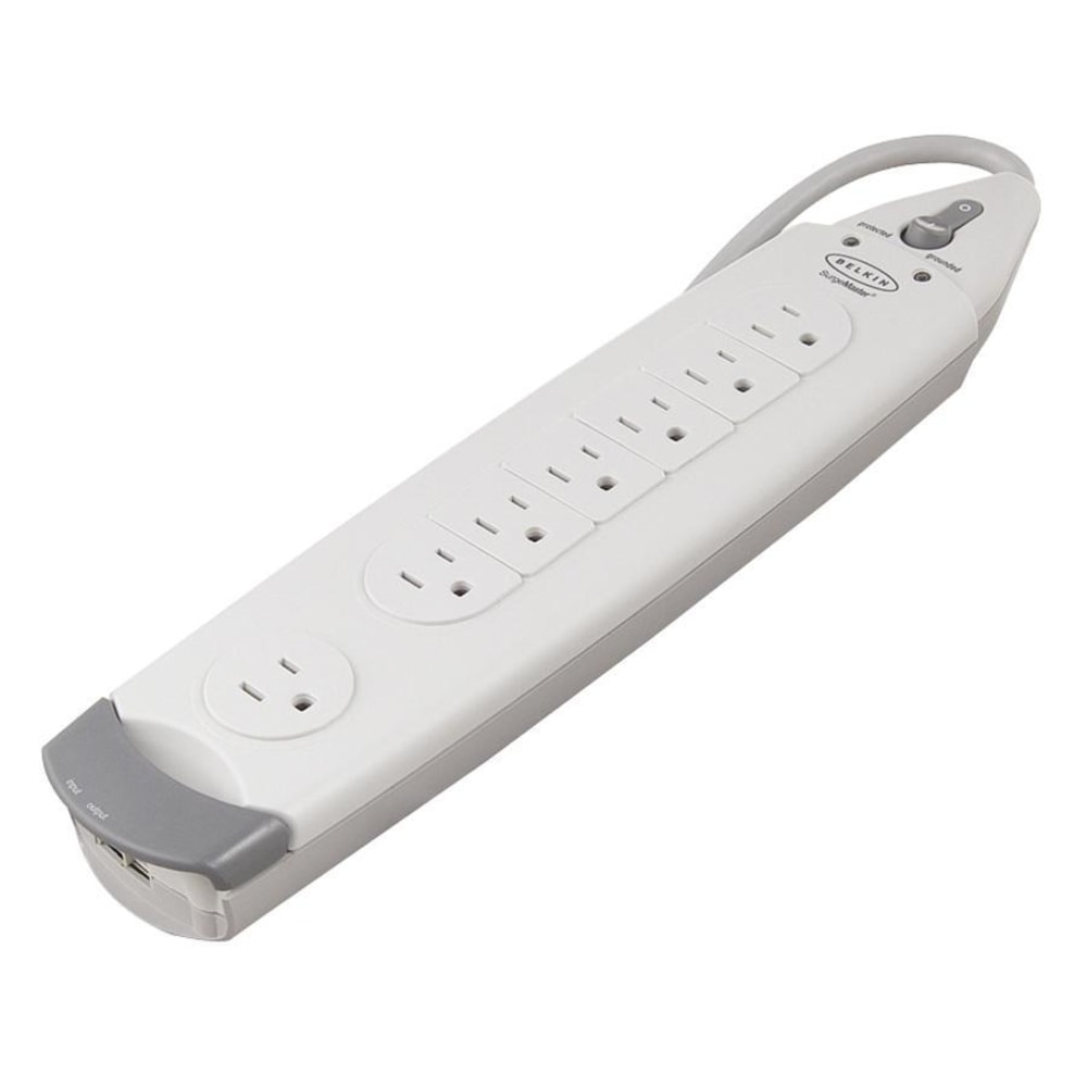 Belkin SurgeMaster Home Grade 7 Outlet Surge Protector, 12in Cord, White MPN:F9H710-12