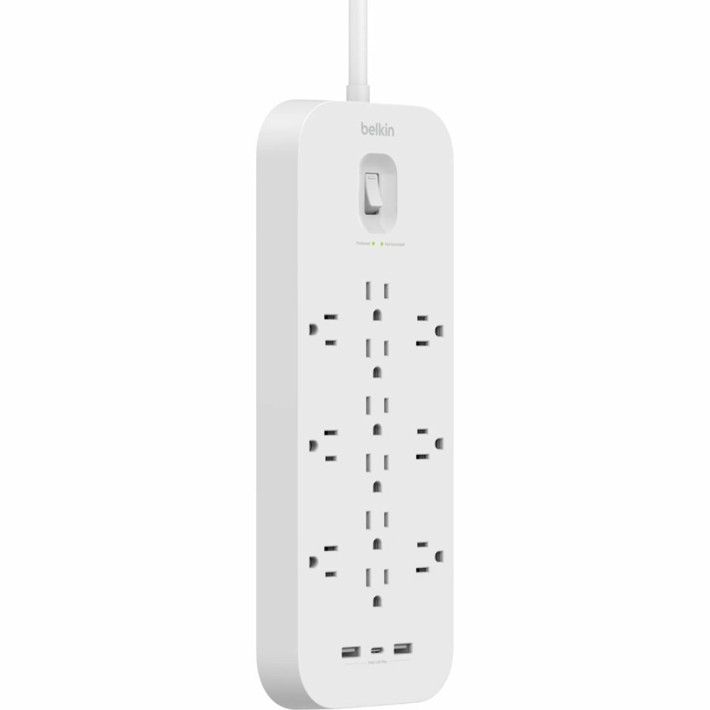 Belkin 12-Outlet Surge Protector Power Strip w/ 12 AC Outlets, 1 USB-C Port, & 2 USB-A Ports, 6ft Cable MPN:SRA007P12TT6