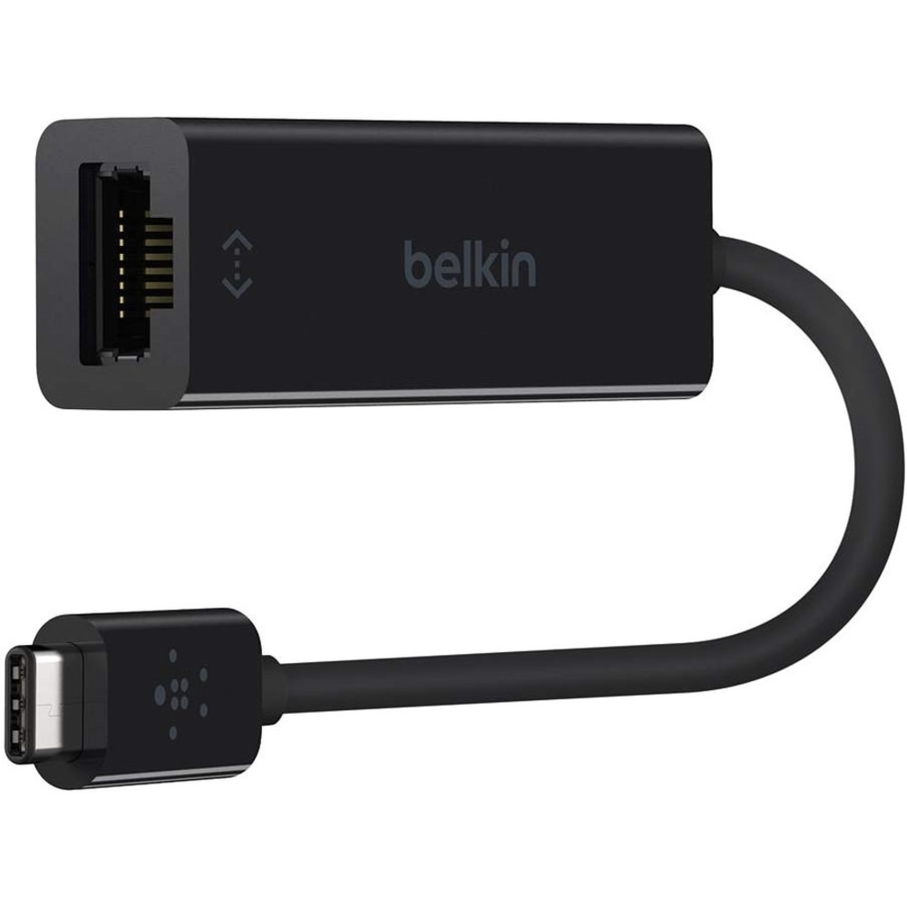 Belkin USB-C to Gigabit Ethernet Adapter - USB Type C - 1 Port(s) - 1 - Twisted Pair - 10/100/1000Base-T - Desktop MPN:F2CU040BTBLK