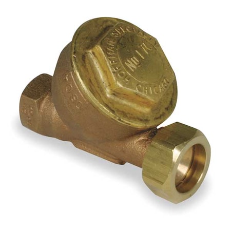 Steam Trap, 25 psi, Brass, 1/2 in, 2 Ports MPN:17C-V-2-25