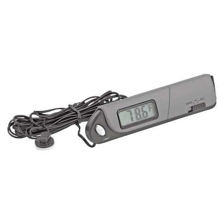 In/Out Thermometer/Clock, Slimline, Silver MPN:28001-8