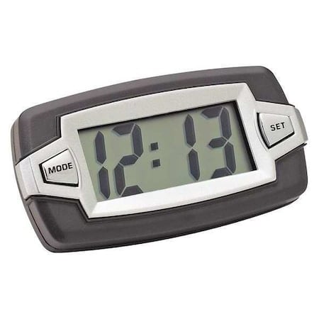 Digital Clock, Indicator, Black/Silver MPN:37007-8