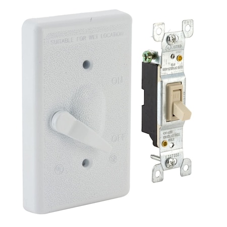 Box Cover, Switch Box Type, 1 Gang, Aluminum, Toggle Switch Cover Type MPN:5121-1