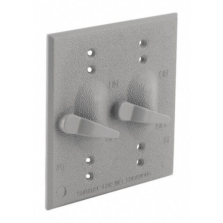Box Cover, Switch Box Type, 2 Gang, Aluminum, Toggle Switch Cover Type MPN:5125-0