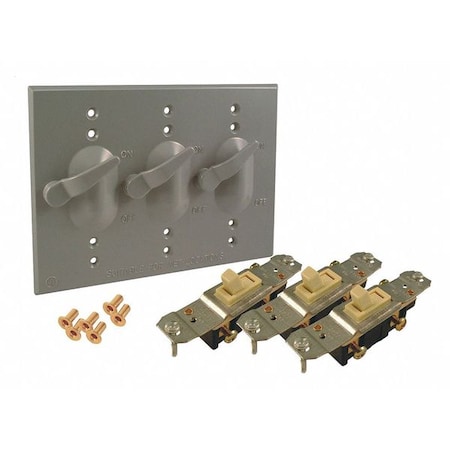 3 -Gang Vertical Weatherproof Cover, Aluminum MPN:5126-0