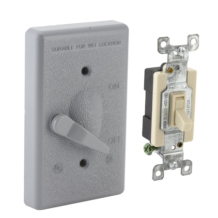 Box Cover, Switch Box Type, 1 Gang, Aluminum, Toggle Switch Cover Type MPN:5128-0