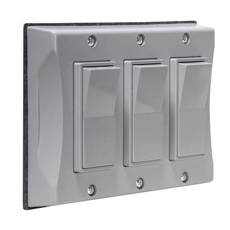 Weatherproof Cover, Switch Box Type, 3 Gang, Decorator Switch Cover Type MPN:5129-0