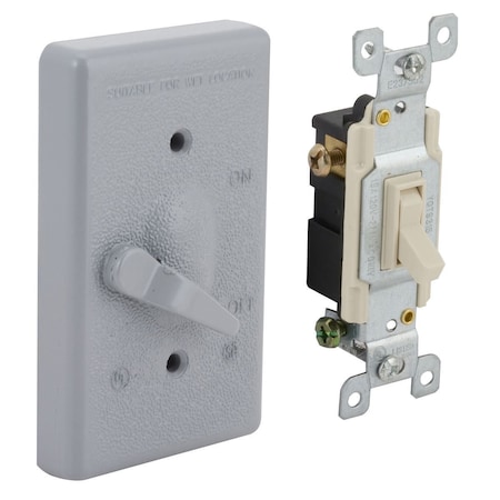 Box Cover, Switch Box Type, 1 Gang, Aluminum, Toggle Switch Cover Type MPN:5141-0
