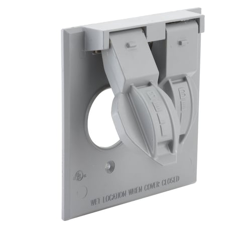 Weatherproof Cover, Double Gang Box Type, 2 Gang, Flip/Snap Cover Type MPN:5157-0