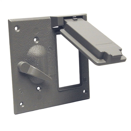 Box Cover, Switch Box Type, 2 Gang, Aluminum, Toggle Switch Cover Type MPN:5167-0