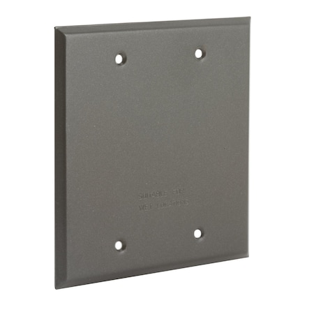 Weatherproof Cover, Wall Box Type, 2 Gang, Aluminum, Blank Cover Type MPN:5175-2
