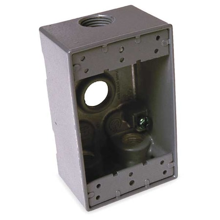 Weatherproof Electrical Box, 16.5 cu in, Outlet Box Type, 1 Gang, Aluminum, Rectangular Shape MPN:5330-0