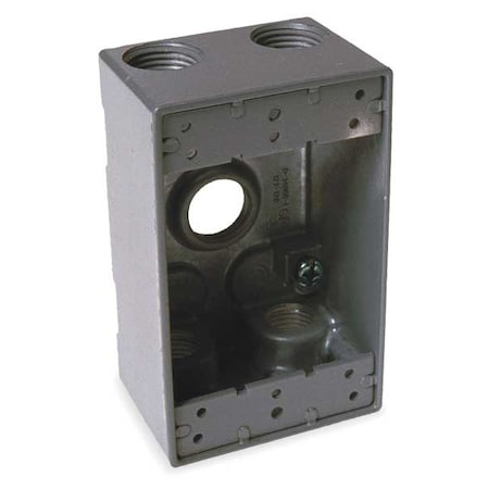 Weatherproof Electrical Box, 18.3 cu in, Single Gang Box Type, 1 Gang, Aluminum, Rectangular Shape MPN:5331-0