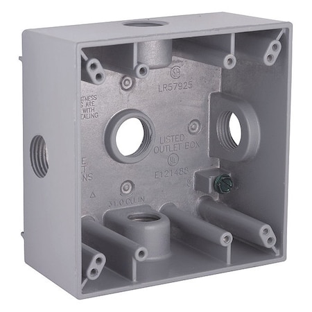 Outlet Box, 31.0 cu.in, Electrical Box Type, 2 Gangs, Aluminum MPN:5334-0
