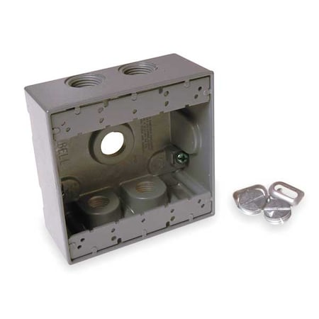 Weatherproof Electrical Box, 31 cu in, FSS Box Type, 2 Gangs, Aluminum, Square Shape MPN:5337-0