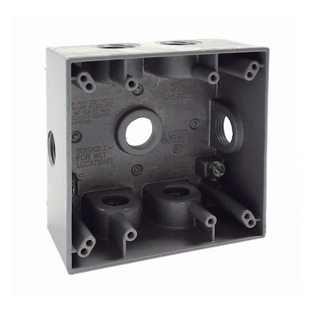 Weatherproof Electrical Box, 31.0 cu.in, Double Gang Box Type, 2-Gang, Aluminum MPN:5338-0