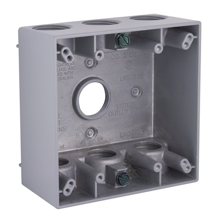 Weatherproof Electrical Box, 30.2 cu.in, Double Gang Box Type, 2, Aluminum MPN:5348-0